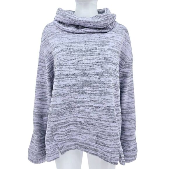 Anthropologie Sweaters - Anthropologie Saturday Sunday Cowl Neck Fleece Pullover Sweater Purple L